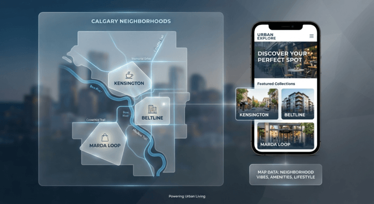 Calgary neighbourhood web design guide covering Beltline, Marda Loop, and Kensington